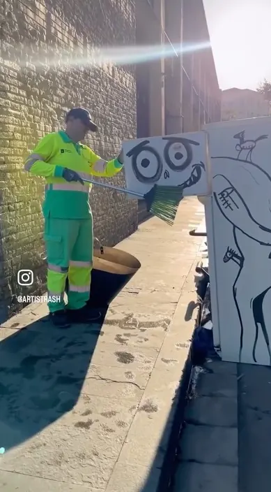 Resistencia – street art in Barcelona: scene from the Art Is Trash video by Francisco de Pájaro
