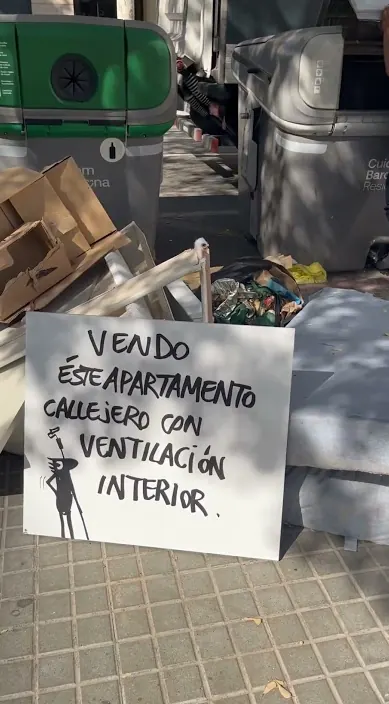 For Sale or Rent – street art in Barcelona by Art Is Trash